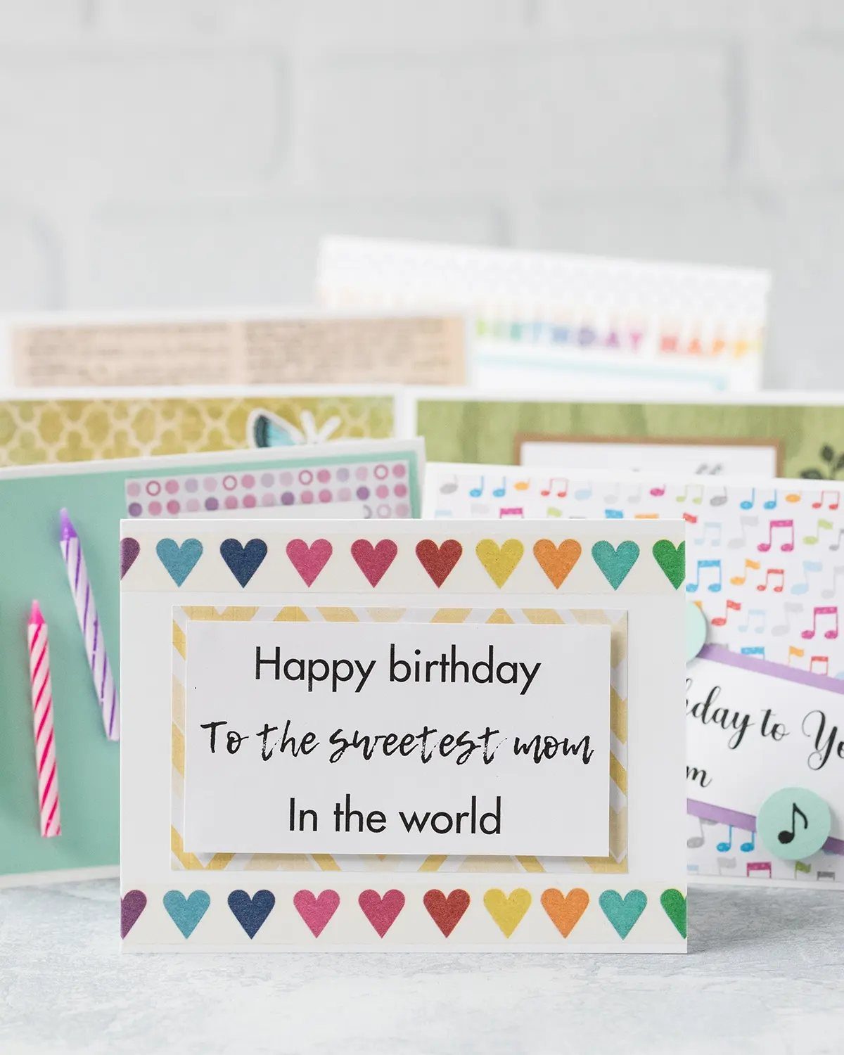 Birthday cards for mom, featuring a heart-bordered card with a sweet message.